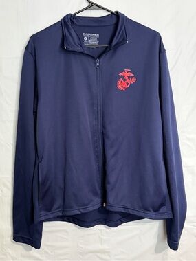 US Marines Navy Lightweight Zip-Front Jacket with Red Emblem